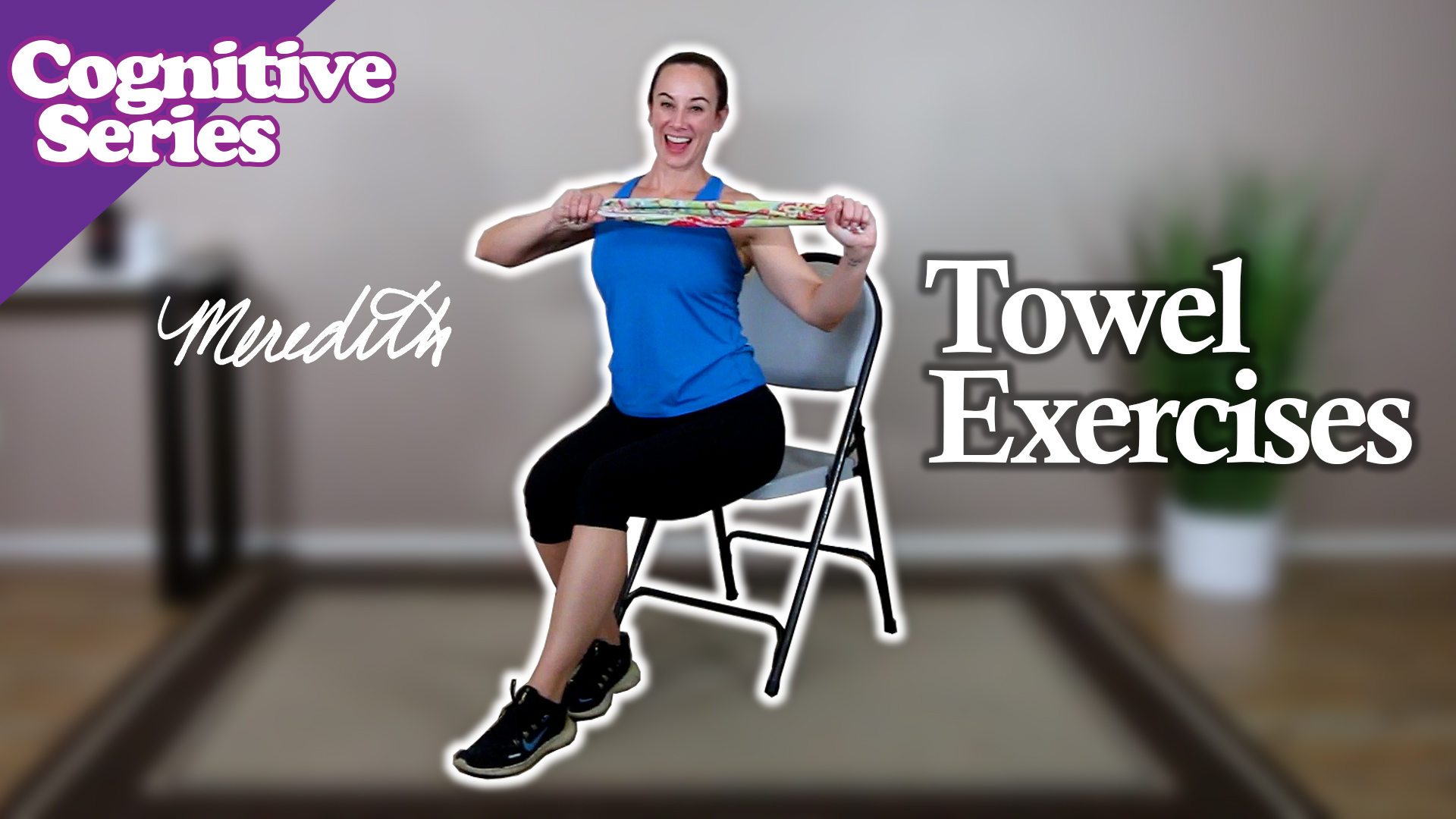 Cognitive Disability Fitness | Seated Towel Exercises | 14 Min - Senior ...